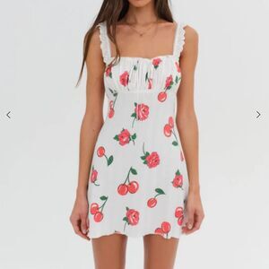 For-love-lemons Women's White and Red Dress